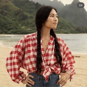 Doen & Heather Taylor Home O’keefe top in red gingham